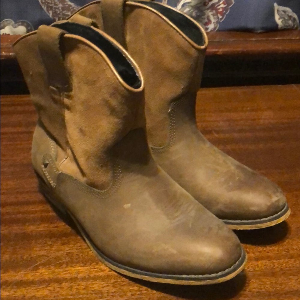Leather Cowboy Booties 6.5